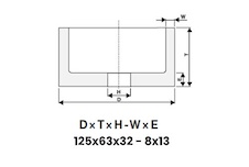 Keramický brusný kotouč 125x63x32-8x13 hrncový 98A60K9V